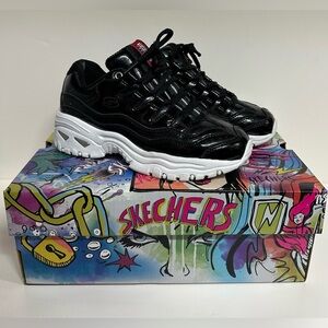 6.5M Skechers Energy Thriller Knight Black Chunky Sneakers w/Box